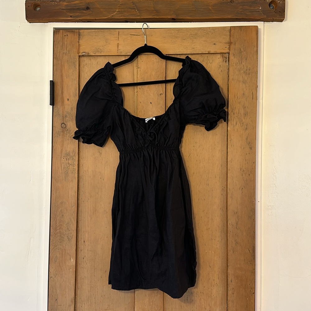 Reformation Channa Black Linen Dress - Picture 2 of 7